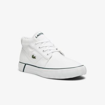 Lacoste Gripshot Canvas and Leather Chukkas - Chukkas Boty Pánské Bílé / Tmavě Zelene | CZ-O8xrTt